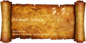 Hidegh Vince névjegykártya