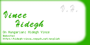 vince hidegh business card